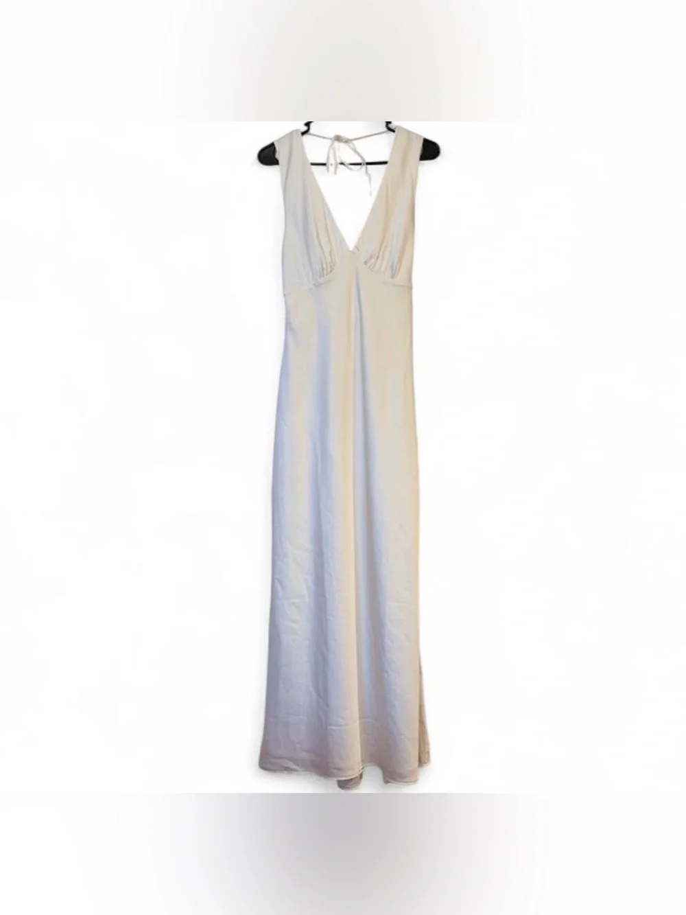 Abercrombie & Fitch White Maxi Dress with Draped Back